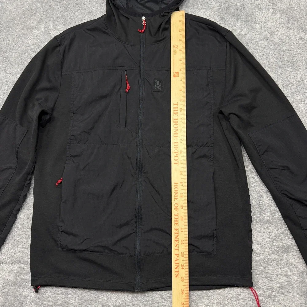 Topo Designs Jacket Mens M Medium Black Hooded Windbreaker Full Zip  Outdoor